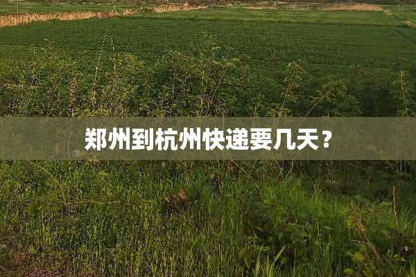 郑州到杭州快递要几天？