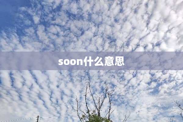 soon什么意思