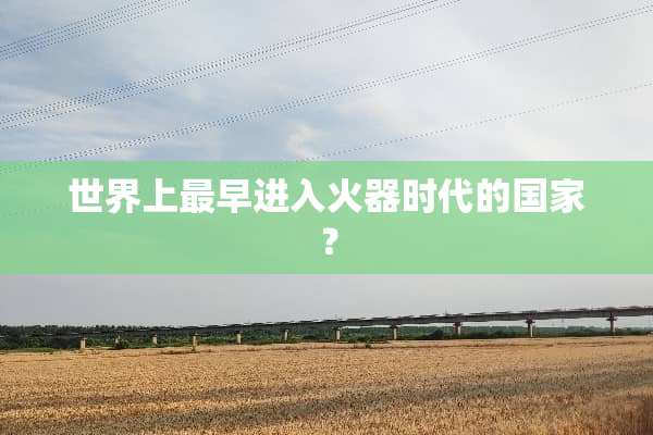 世界上最早进入火器时代的国家？