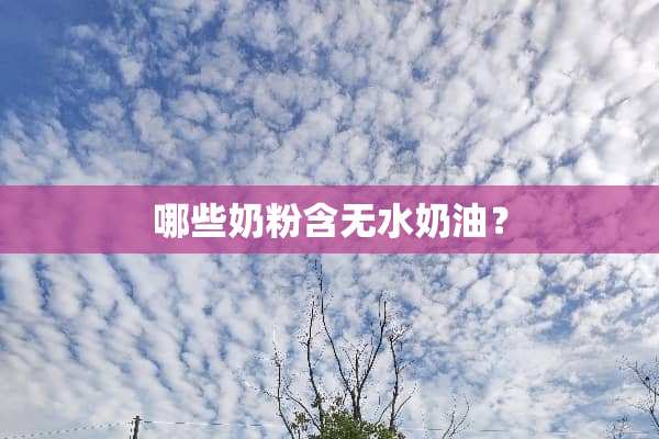 哪些奶粉含无水奶油？