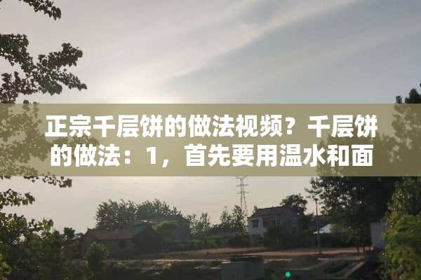 正宗千层饼的做法视频？千层饼的做法：1，首先要用温水和面