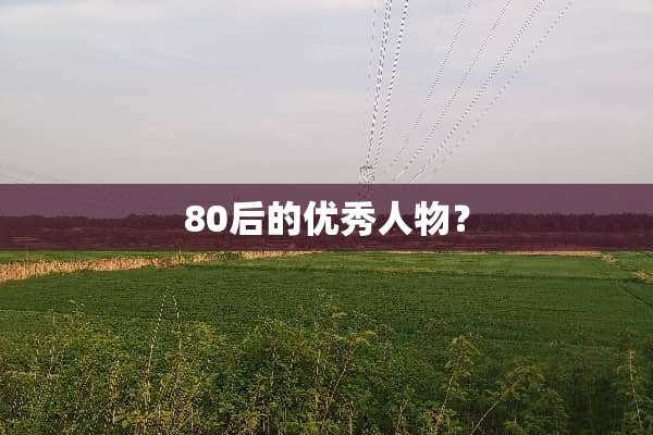 80后的优秀人物？