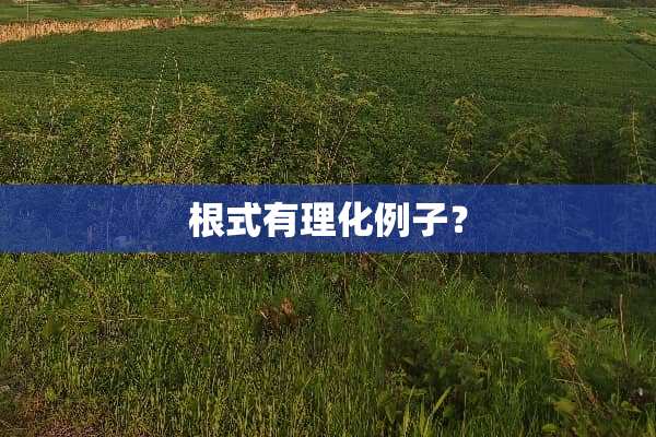 根式有理化例子？