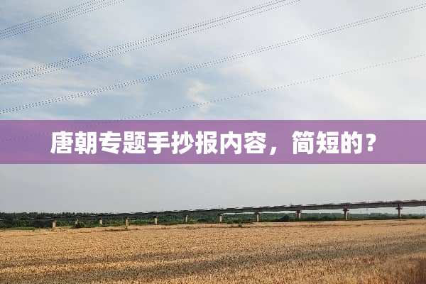 唐朝专题手抄报内容，简短的？