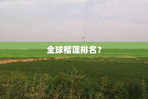 全球榴莲排名？
