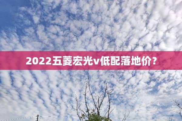 2022五菱宏光v低配落地价？