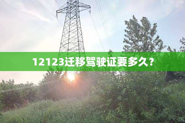 12123迁移***要多久？