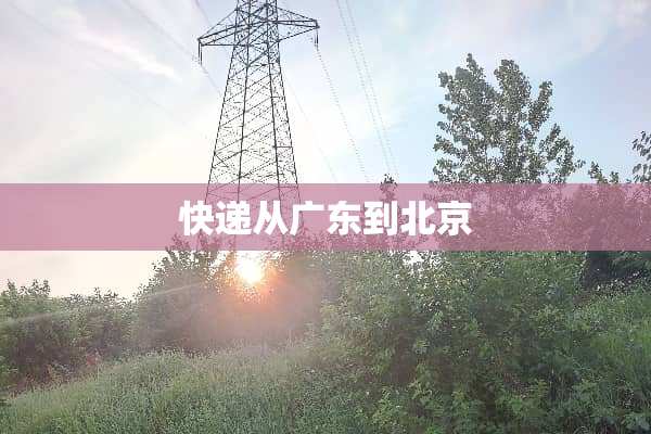 快递从广东到北京