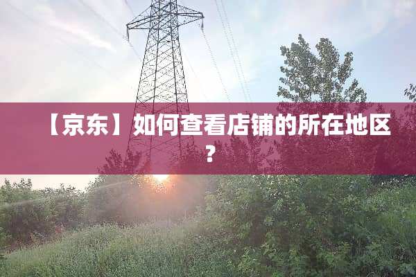 【京东】如何查看店铺的所在地区？