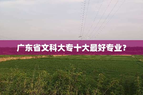 广东省文科大专十大最好专业？