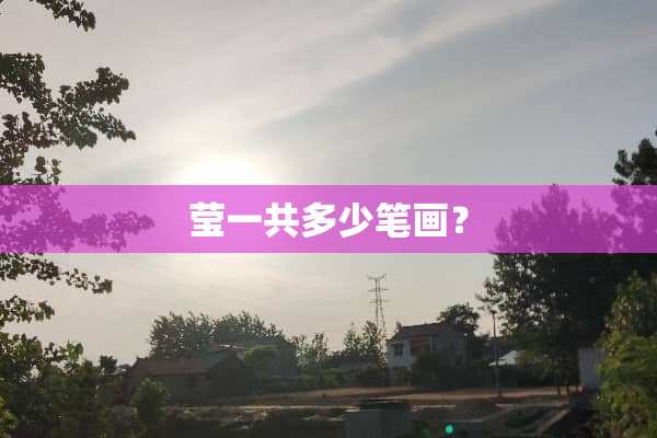 莹一共多少笔画？