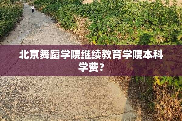 北京舞蹈学院继续教育学院本科学费？