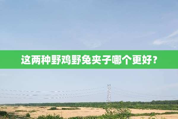 这两种野鸡野兔夹子哪个更好？