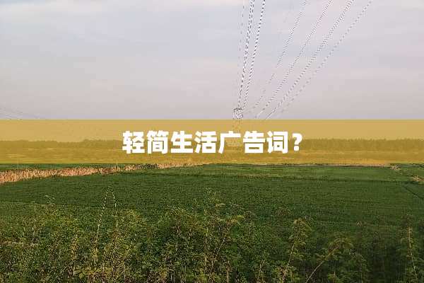 轻简生活广告词？