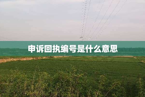 申诉回执编号是什么意思