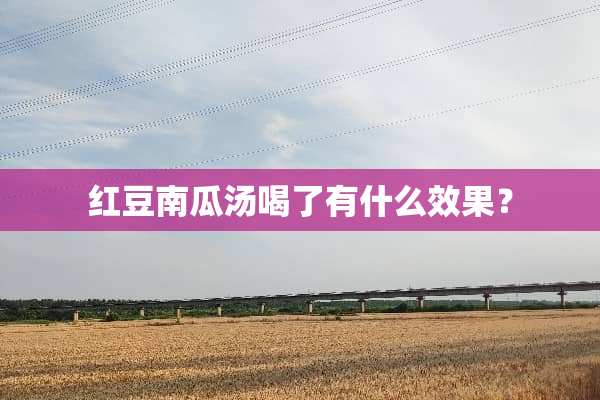 红豆南瓜汤喝了有什么效果？