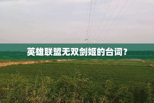 英雄联盟无双剑姬的台词？