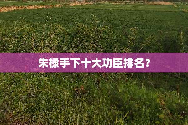 朱棣手下十大功臣排名？