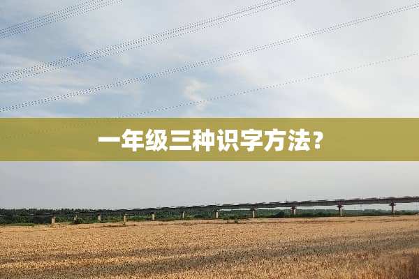 一年级三种识字方法？