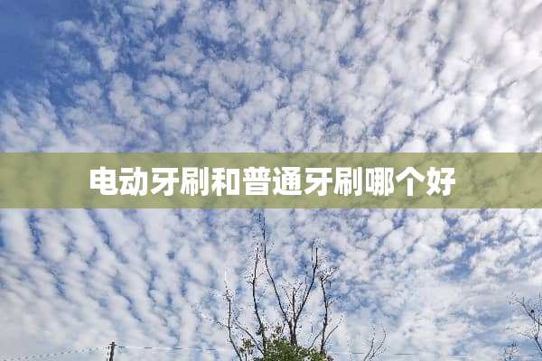 电动牙刷和普通牙刷哪个好