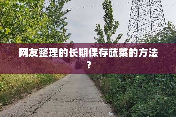 网友整理的长期保存蔬菜的方法？