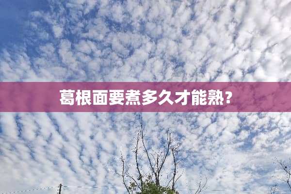 葛根面要煮多久才能熟？