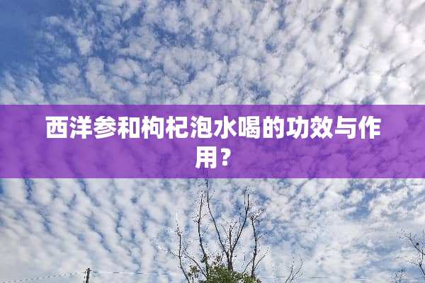西洋参和枸杞泡水喝的功效与作用？