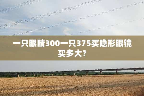 一只眼睛300一只375买**眼镜买多大？