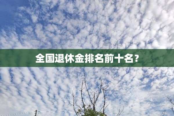全国退休金排名前十名？