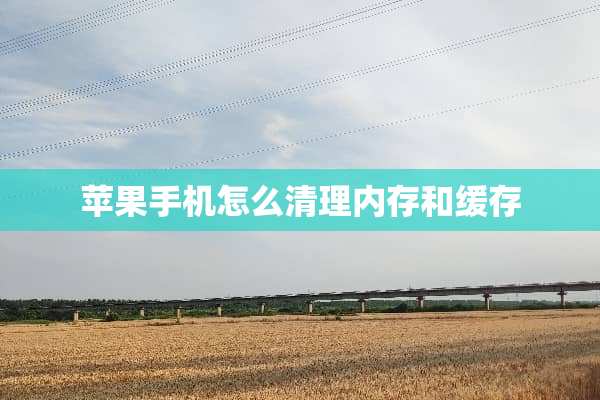 苹果手机怎么清理内存和缓存