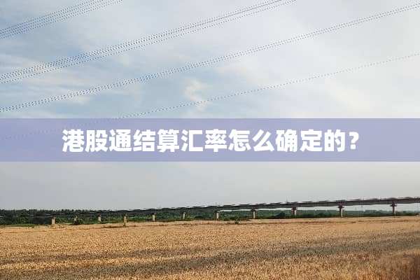 港股通结算汇率怎么确定的？