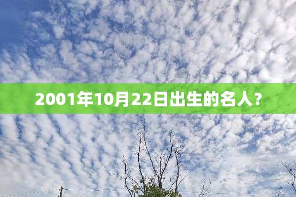 2001年10月22日出生的名人？