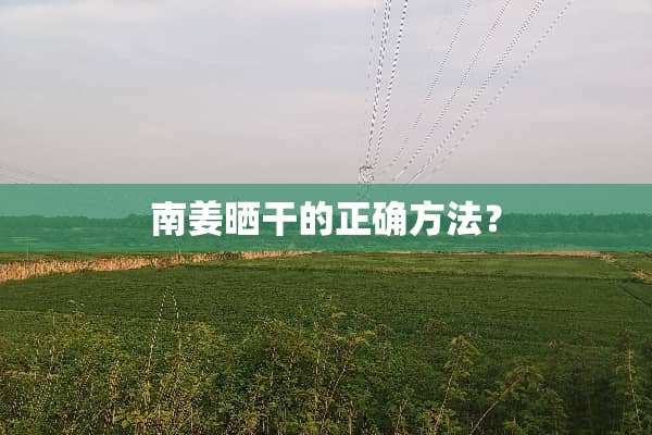 南姜晒干的正确方法？