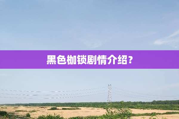 黑色枷锁剧情介绍？