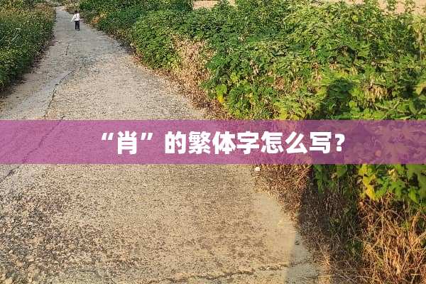 “肖”的繁体字怎么写？