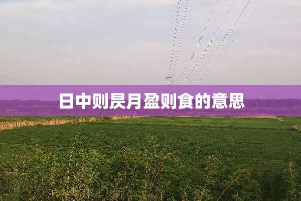 日中则昃月盈则食的意思
