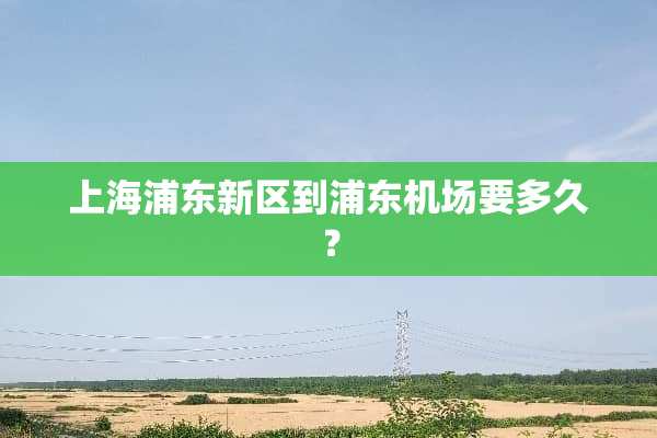 上海浦东新区到浦东机场要多久？
