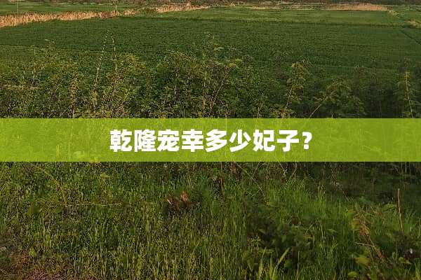 乾隆宠幸多少妃子？
