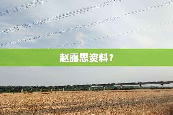 赵露思资料？