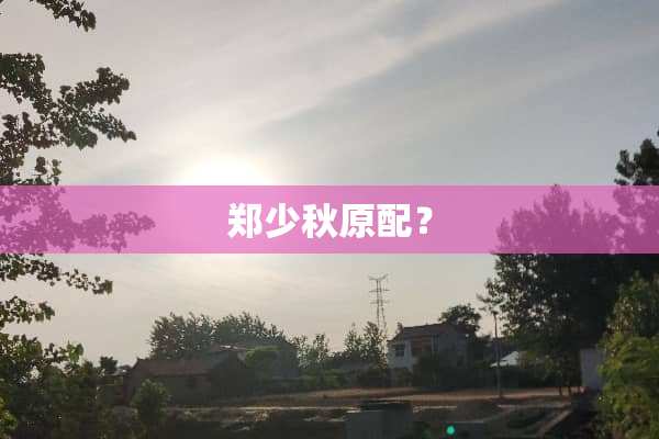 郑少秋原配？