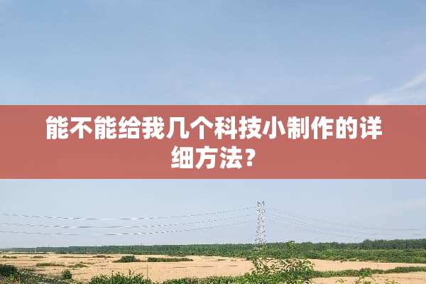 能不能给我几个科技小制作的详细方法？