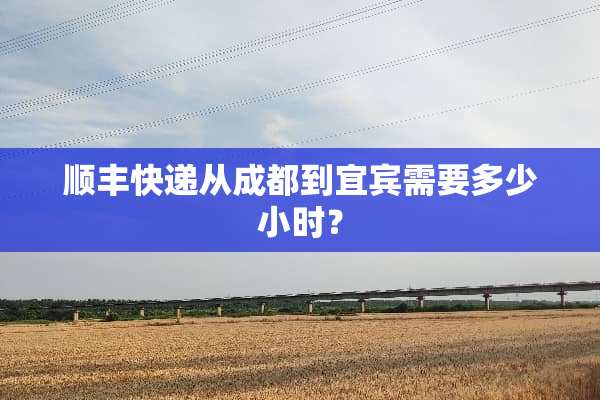 顺丰快递从成都到宜宾需要多少小时？