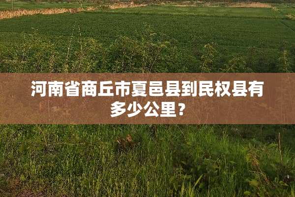 河南省商丘市夏邑县到民权县有多少公里？
