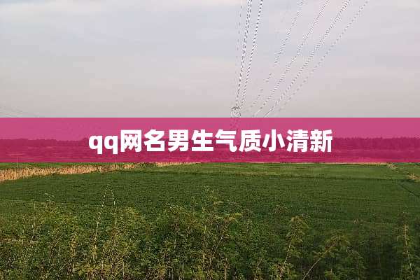 qq网名男生气质小清新