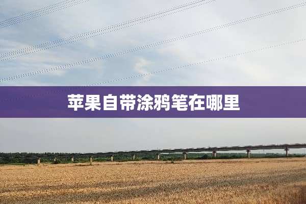 苹果自带涂鸦笔在哪里