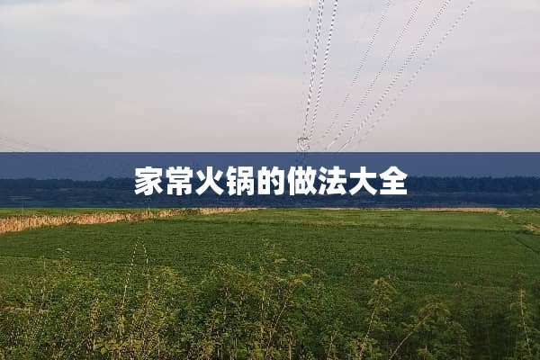 家常火锅的做法大全