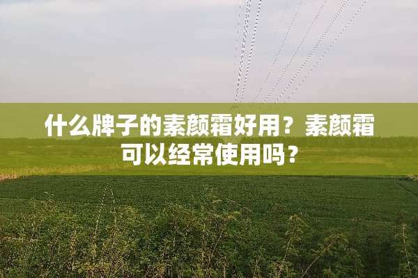 什么牌子的素颜霜好用？素颜霜可以经常使用吗？