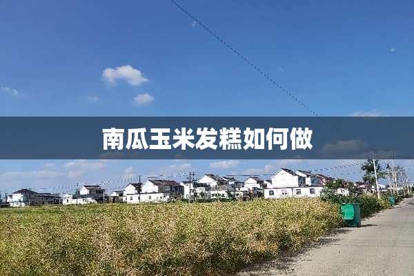 南瓜玉米发糕如何做