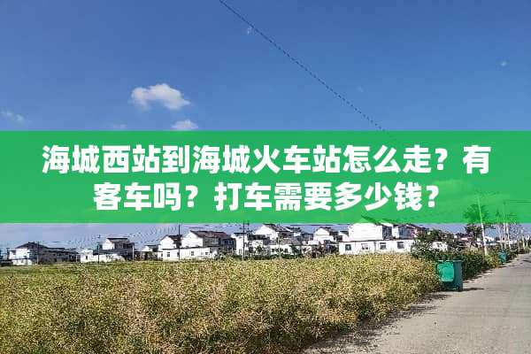 海城西站到海城火车站怎么走？有客车吗？打车需要多少钱？