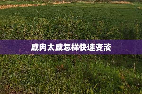咸肉太咸怎样快速变淡